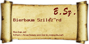Bierbaum Szilárd névjegykártya