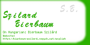 szilard bierbaum business card